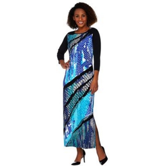 Bob Mackie Dresses & Skirts - 🌷Bob Mackie Purple Reptile Print Maxi🌷